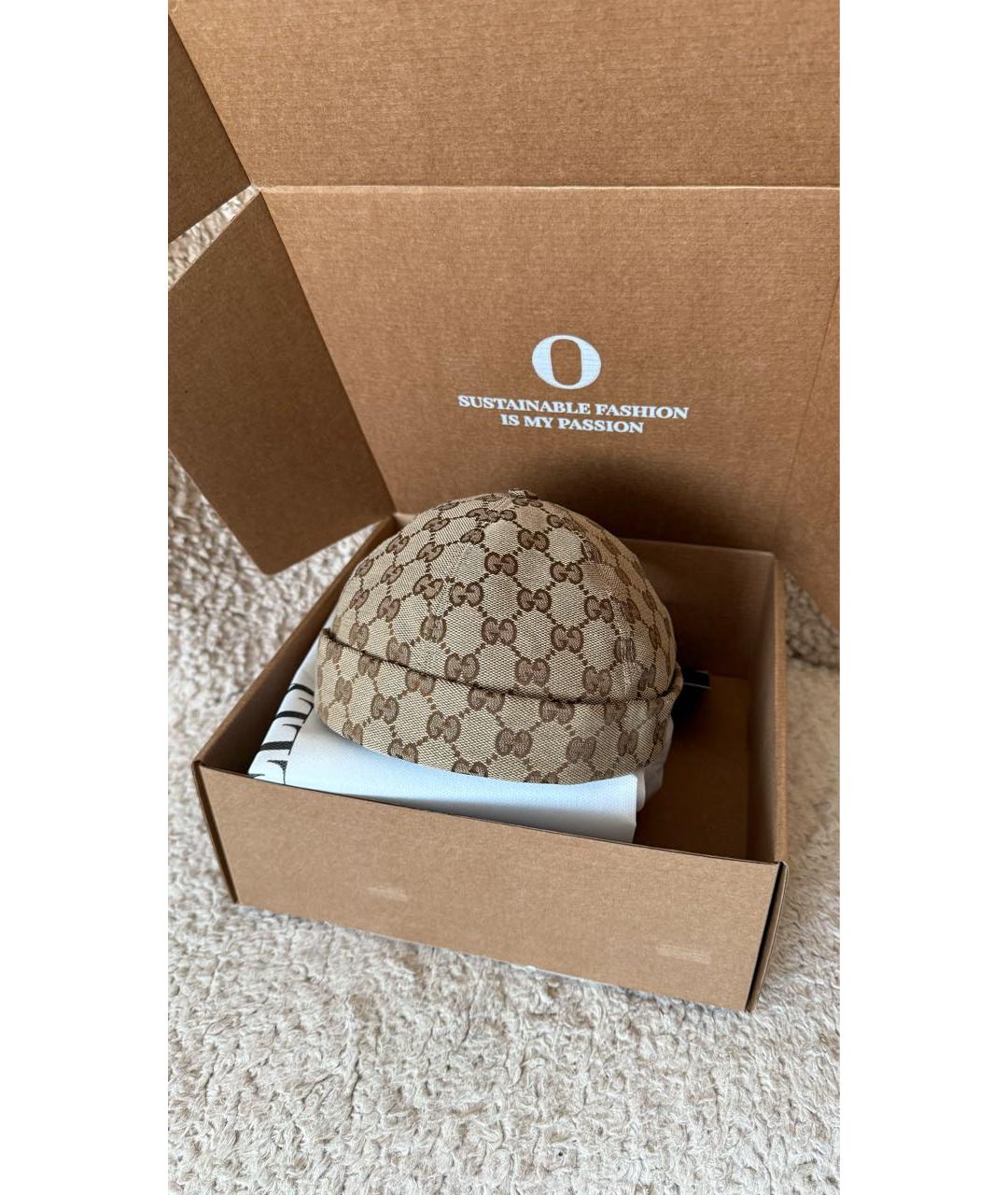 GUCCI Бежевая хлопковая кепка, фото 2