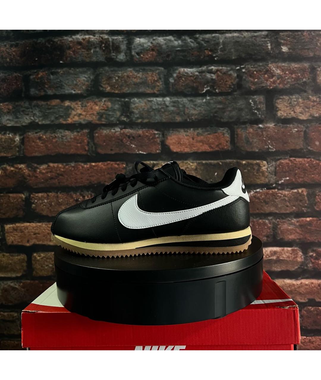 NIKE Черные низкие кроссовки / кеды из искусственной кожи, фото 6