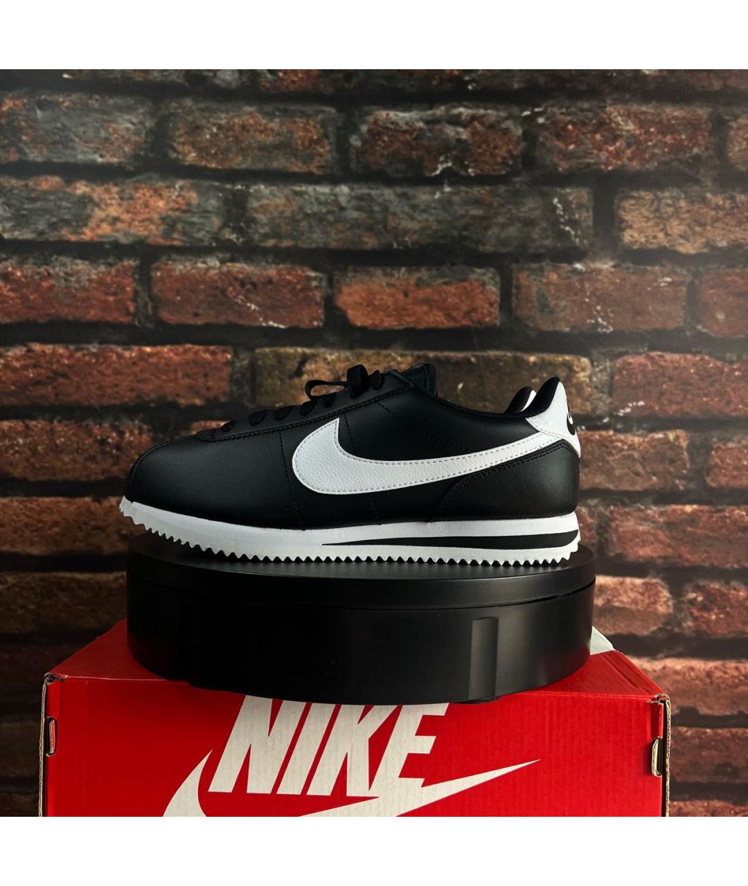 NIKE Черные низкие кроссовки / кеды из искусственной кожи, фото 7