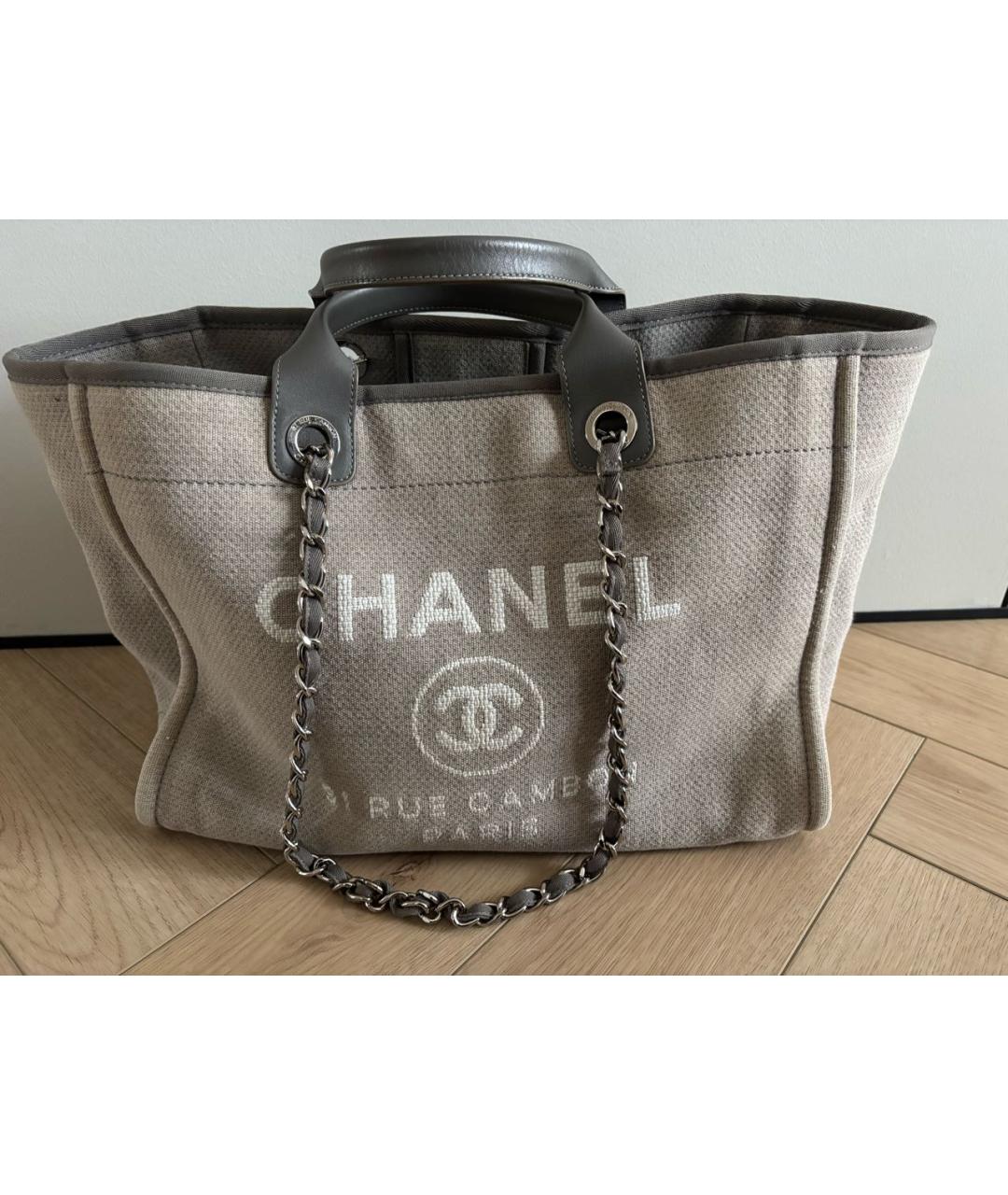 CHANEL Бежевая твидовая сумка тоут, фото 8