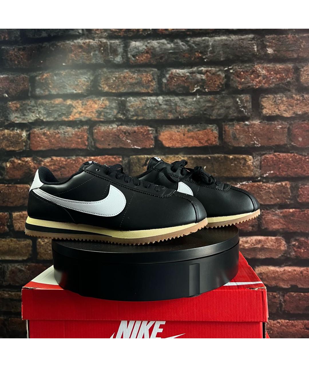 NIKE Черные низкие кроссовки / кеды из искусственной кожи, фото 5