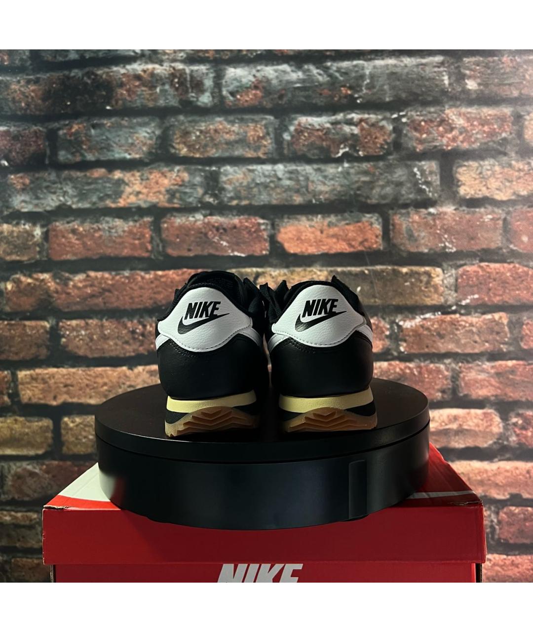 NIKE Черные низкие кроссовки / кеды из искусственной кожи, фото 4