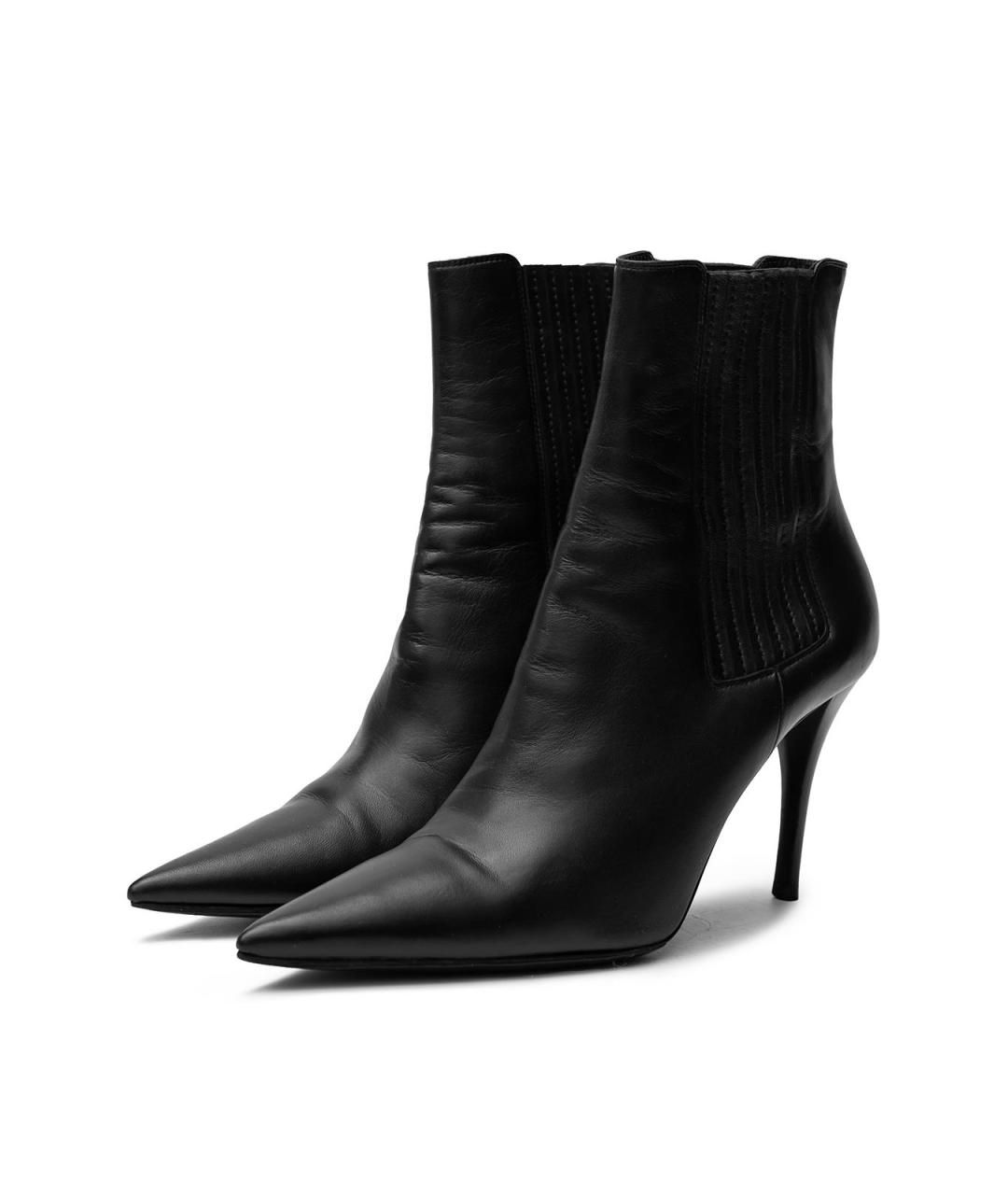 SAINT LAURENT Черные кожаные ботильоны, фото 5
