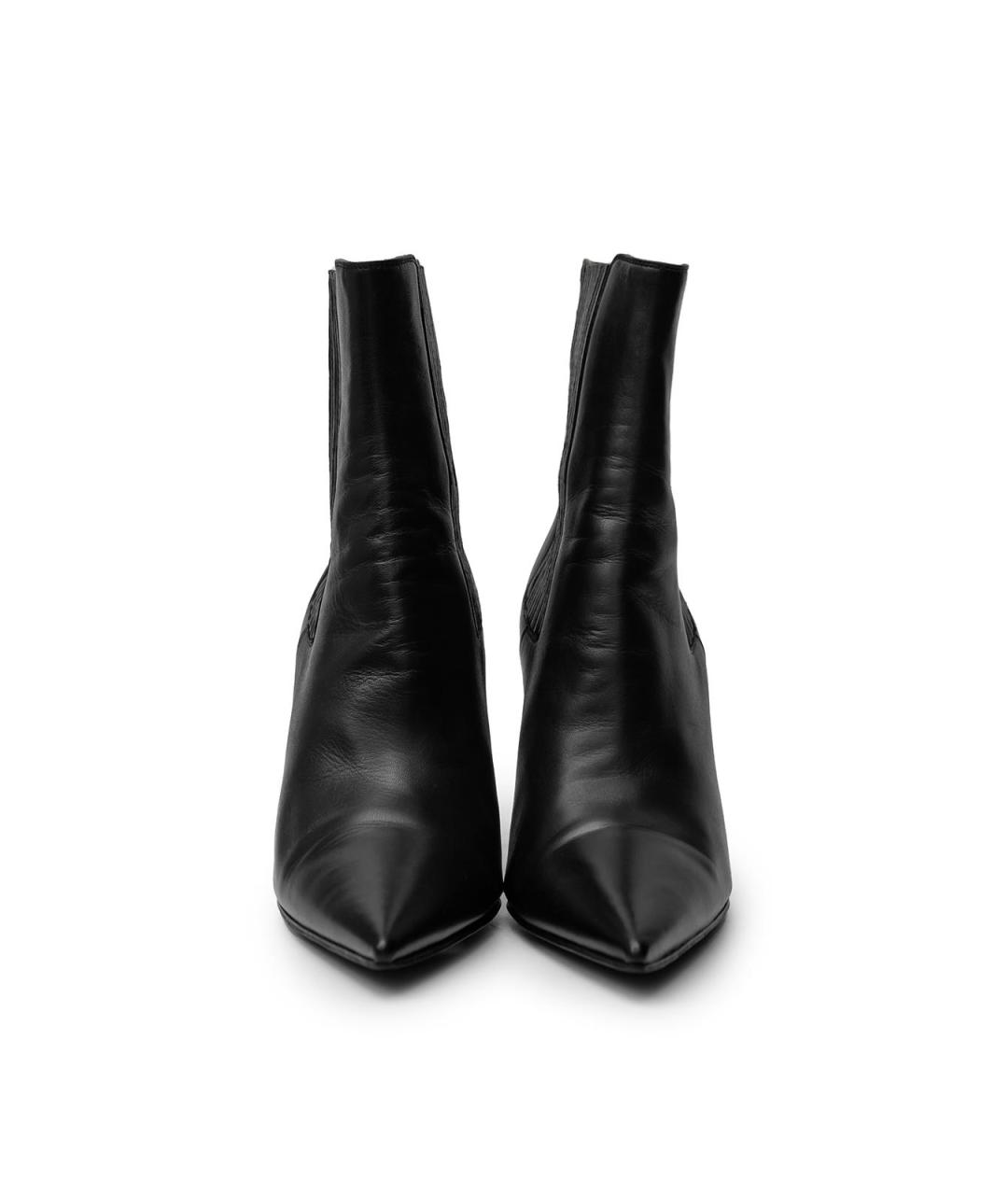 SAINT LAURENT Черные кожаные ботильоны, фото 3