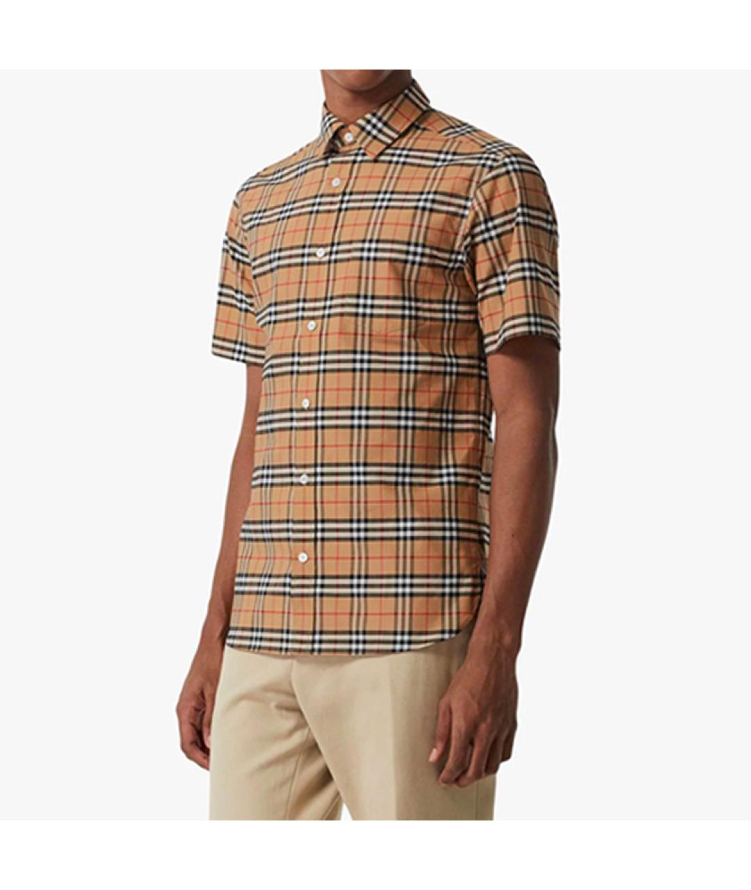 BURBERRY Бежевая хлопковая кэжуал рубашка, фото 4