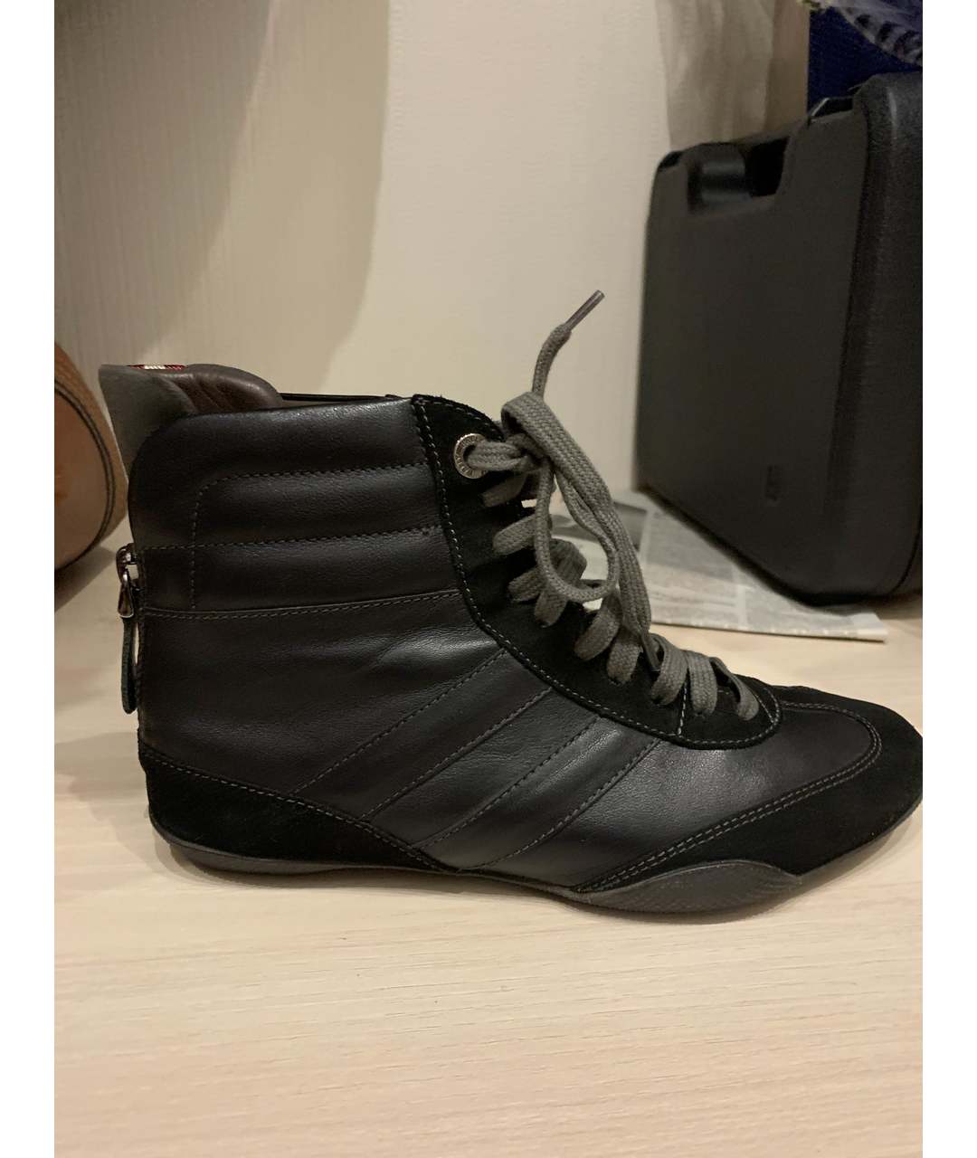BALLY Черные кожаные кроссовки, фото 5