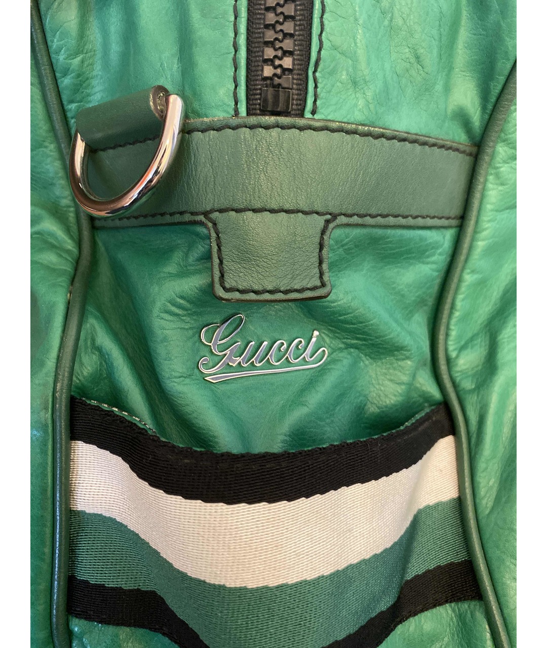 GUCCI Зеленая кожаная сумка на плечо, фото 6