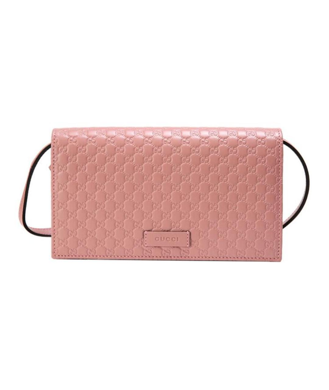 GUCCI Розовая кожаная сумка через плечо, фото 1