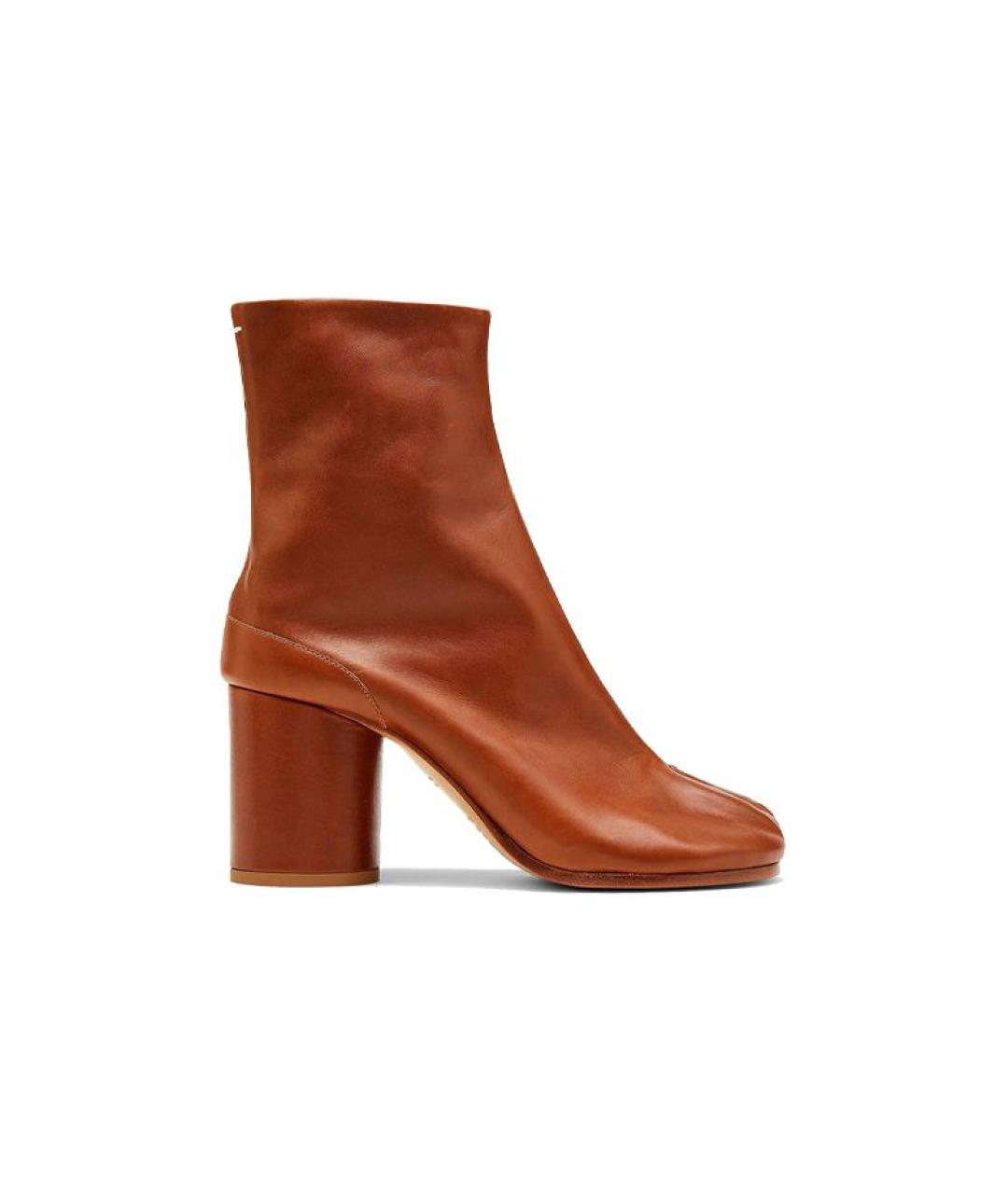 MAISON MARGIELA Коричневые кожаные ботильоны, фото 1