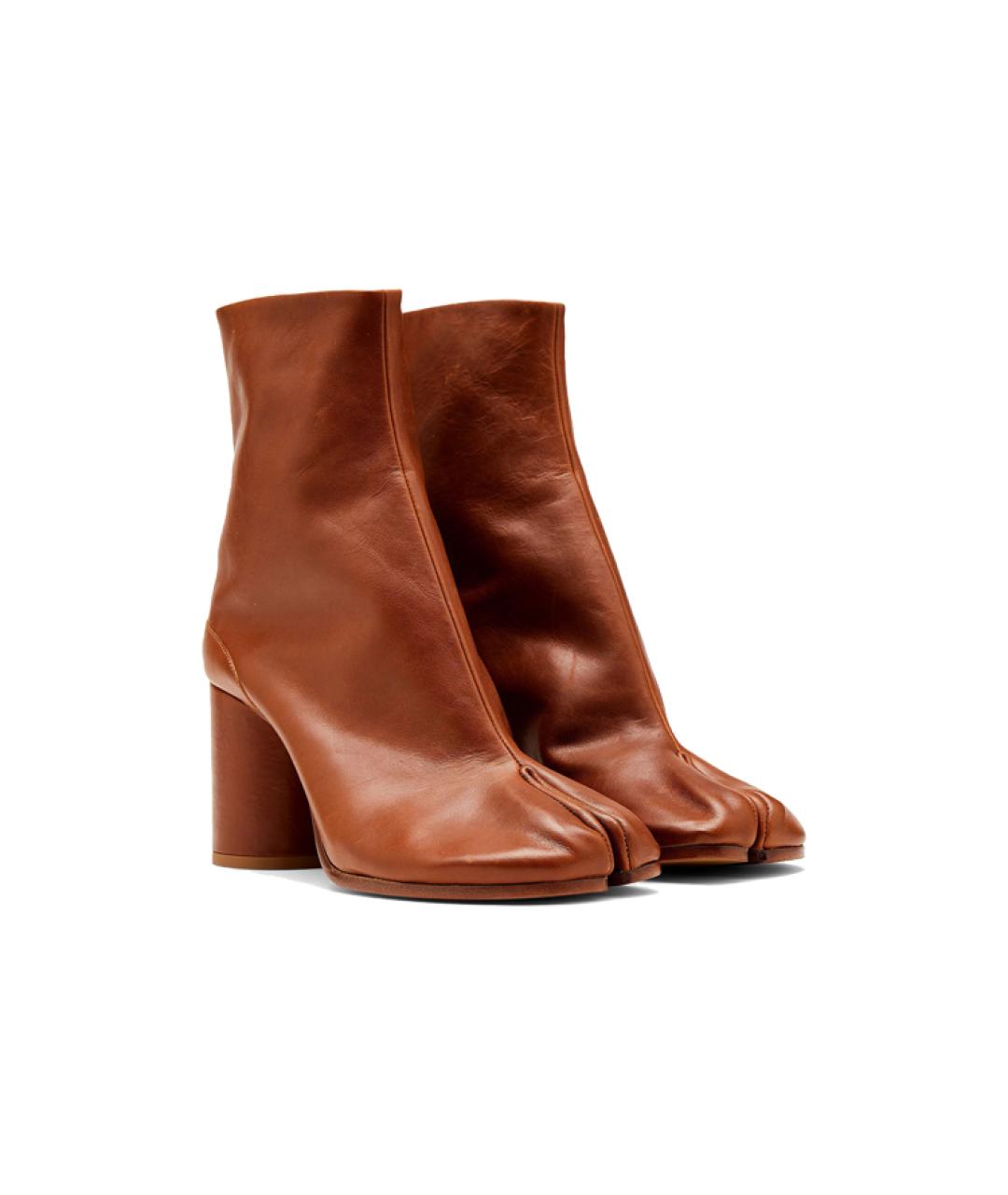 MAISON MARGIELA Коричневые кожаные ботильоны, фото 4