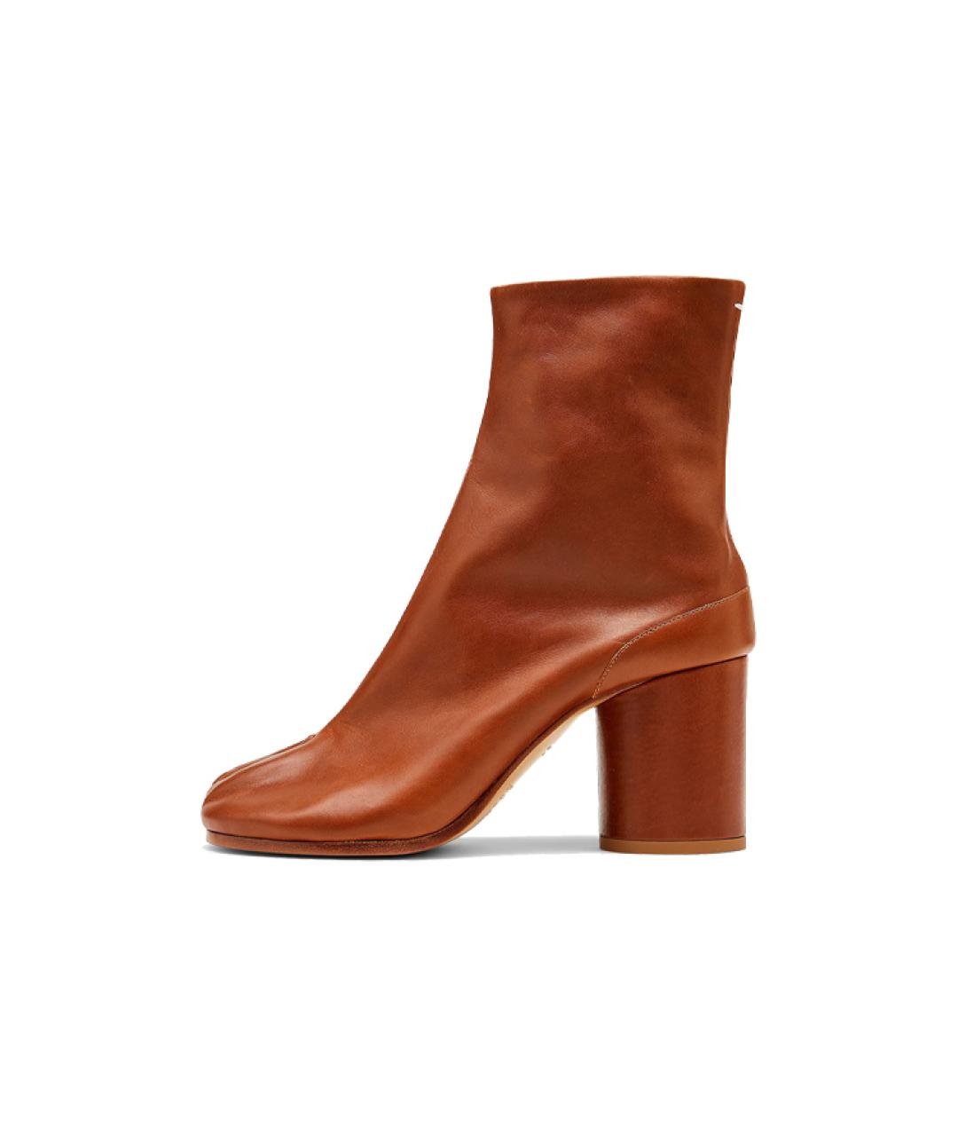 MAISON MARGIELA Коричневые кожаные ботильоны, фото 2