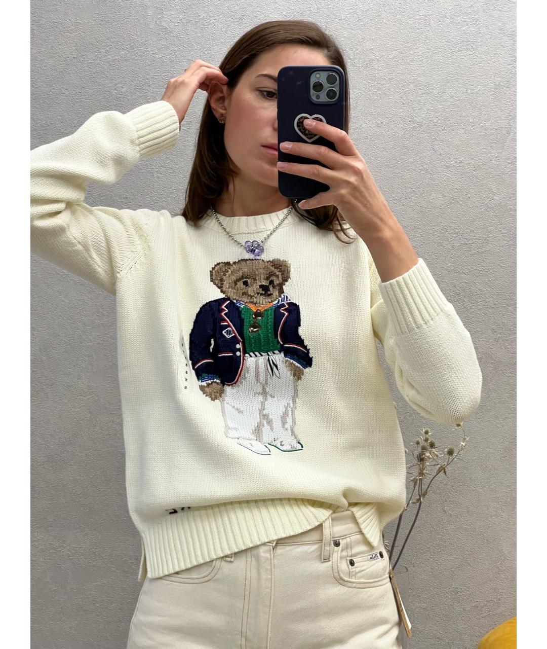 POLO RALPH LAUREN Белый хлопковый джемпер / свитер, фото 5
