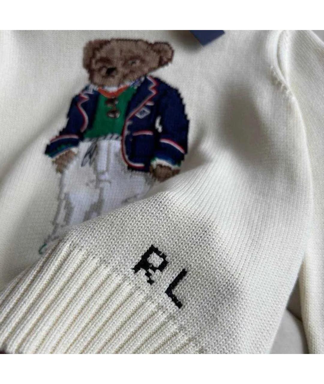 POLO RALPH LAUREN Белый хлопковый джемпер / свитер, фото 4