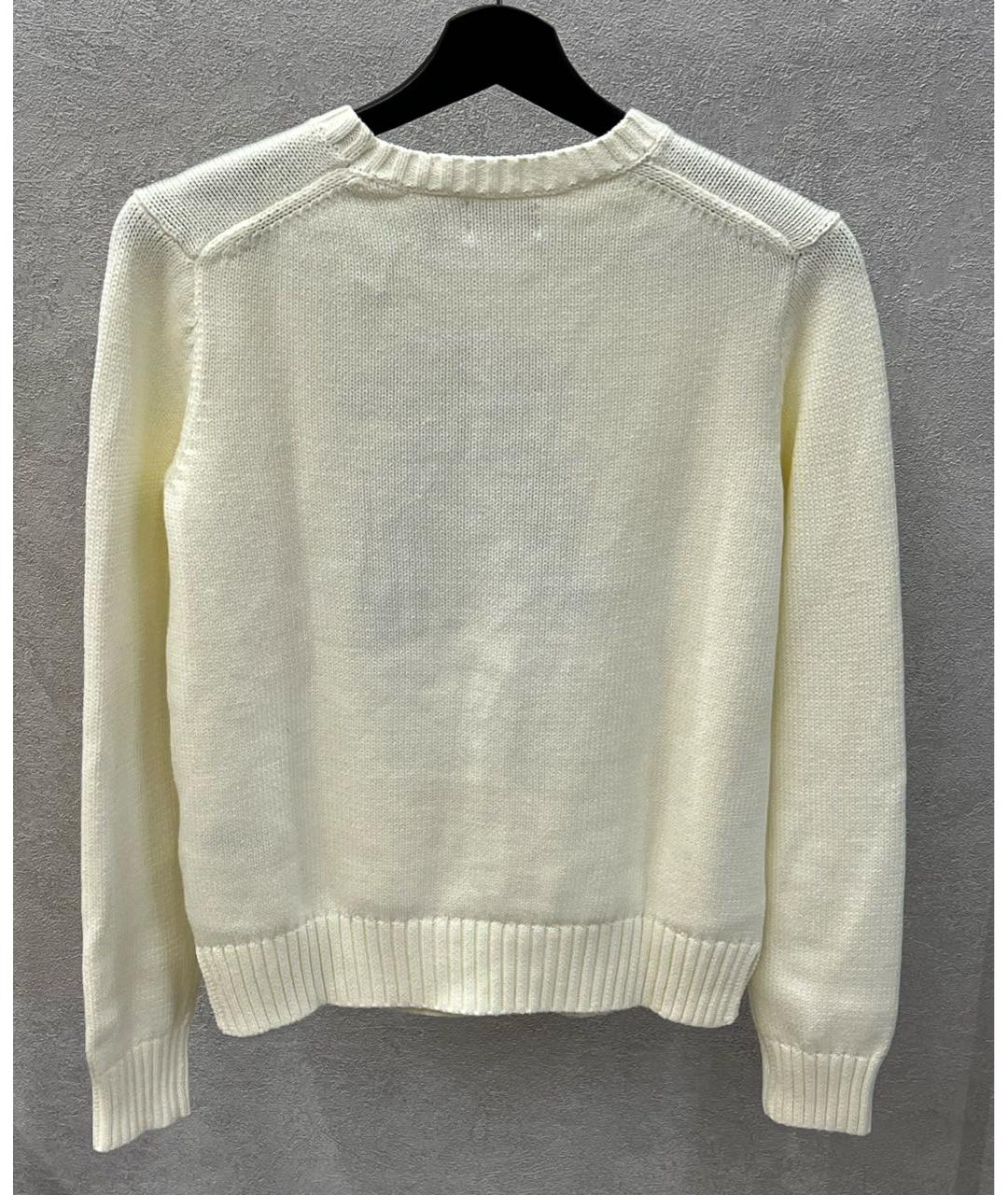 POLO RALPH LAUREN Белый хлопковый джемпер / свитер, фото 2