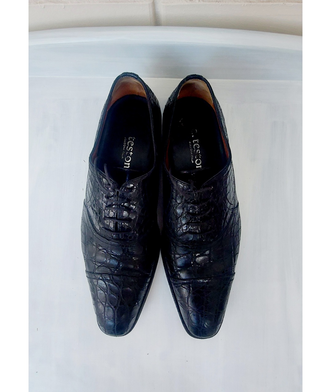 A.TESTONI Черные туфли из экзотической кожи, фото 3