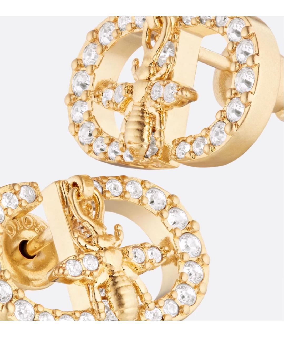 CHRISTIAN DIOR Золотые металлические серьги, фото 4