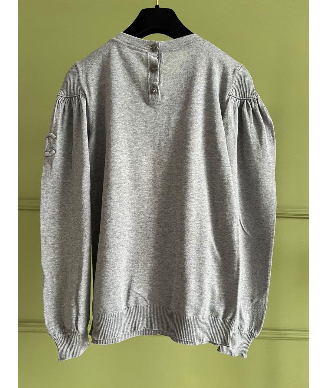 CHANEL Серый хлопковый джемпер / свитер, фото 3