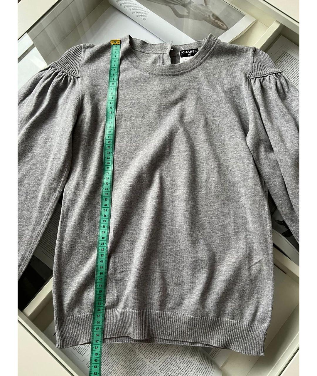 CHANEL Серый хлопковый джемпер / свитер, фото 6