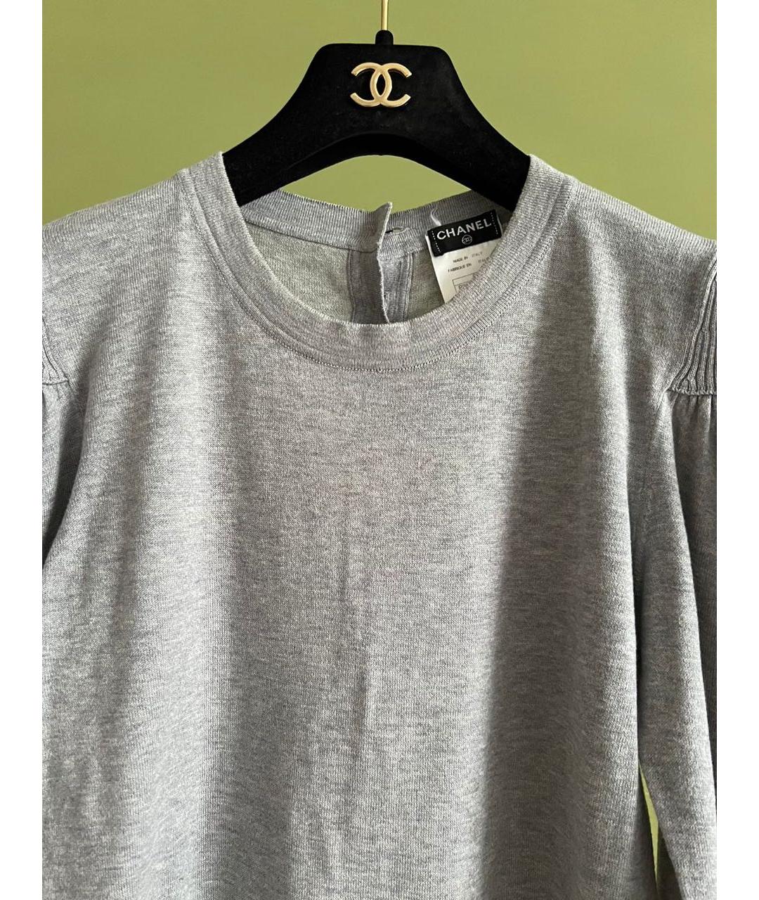CHANEL Серый хлопковый джемпер / свитер, фото 2