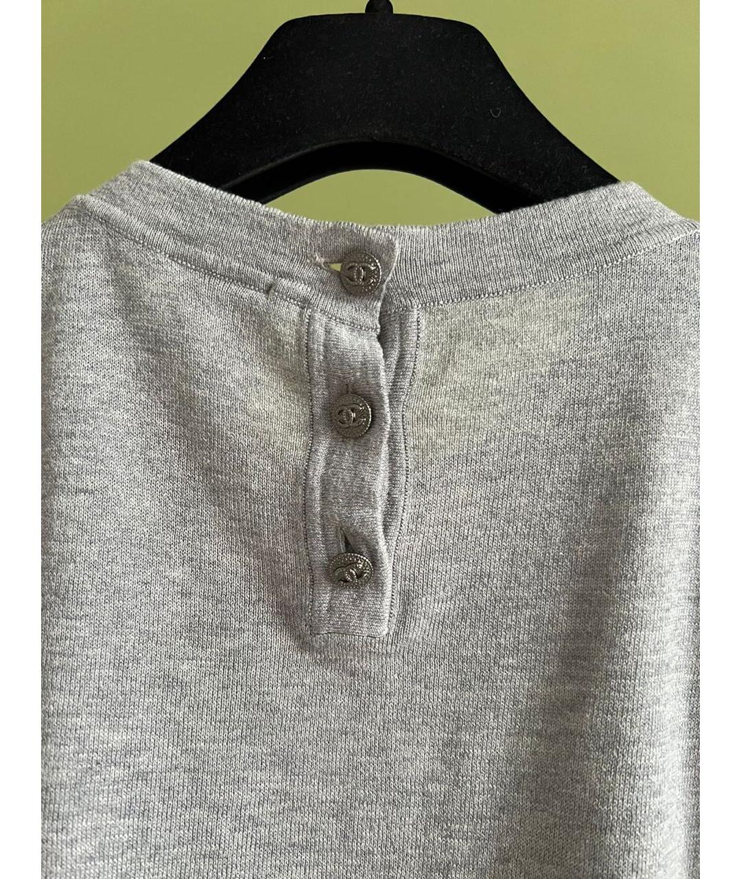 CHANEL Серый хлопковый джемпер / свитер, фото 4