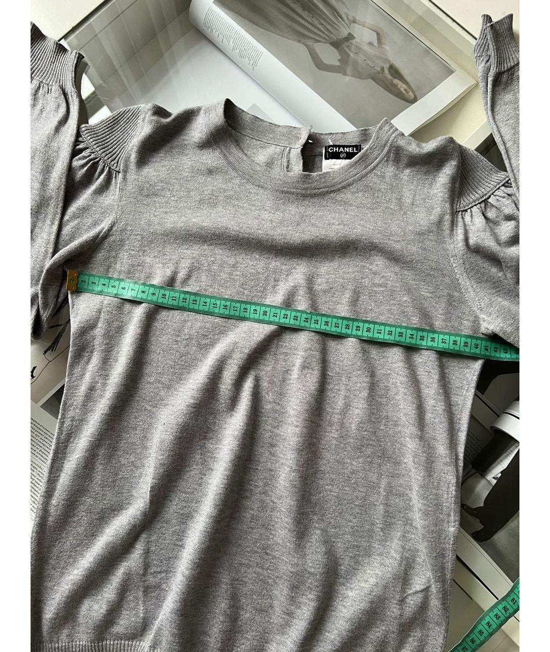 CHANEL Серый хлопковый джемпер / свитер, фото 7