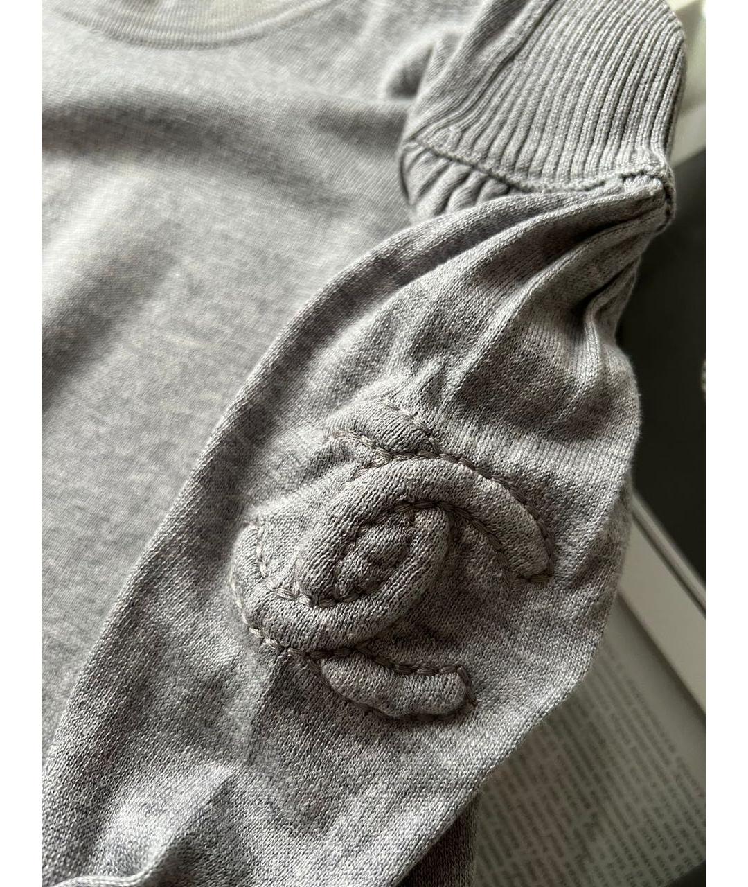 CHANEL Серый хлопковый джемпер / свитер, фото 5