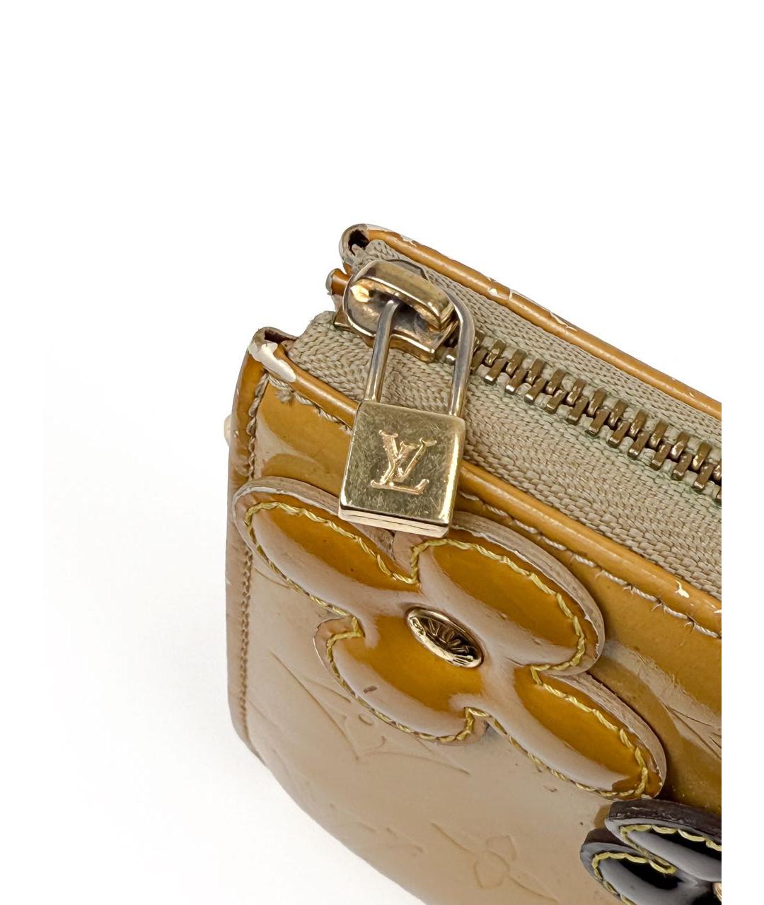 LOUIS VUITTON Горчичная сумка через плечо из лакированной кожи, фото 4