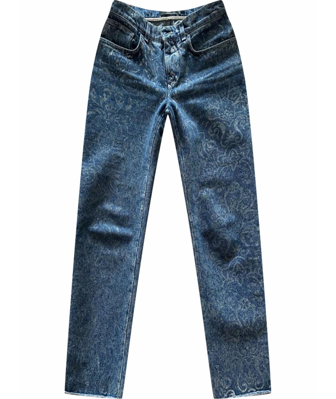 DOLCE&GABBANA Синие хлопковые прямые джинсы, фото 1