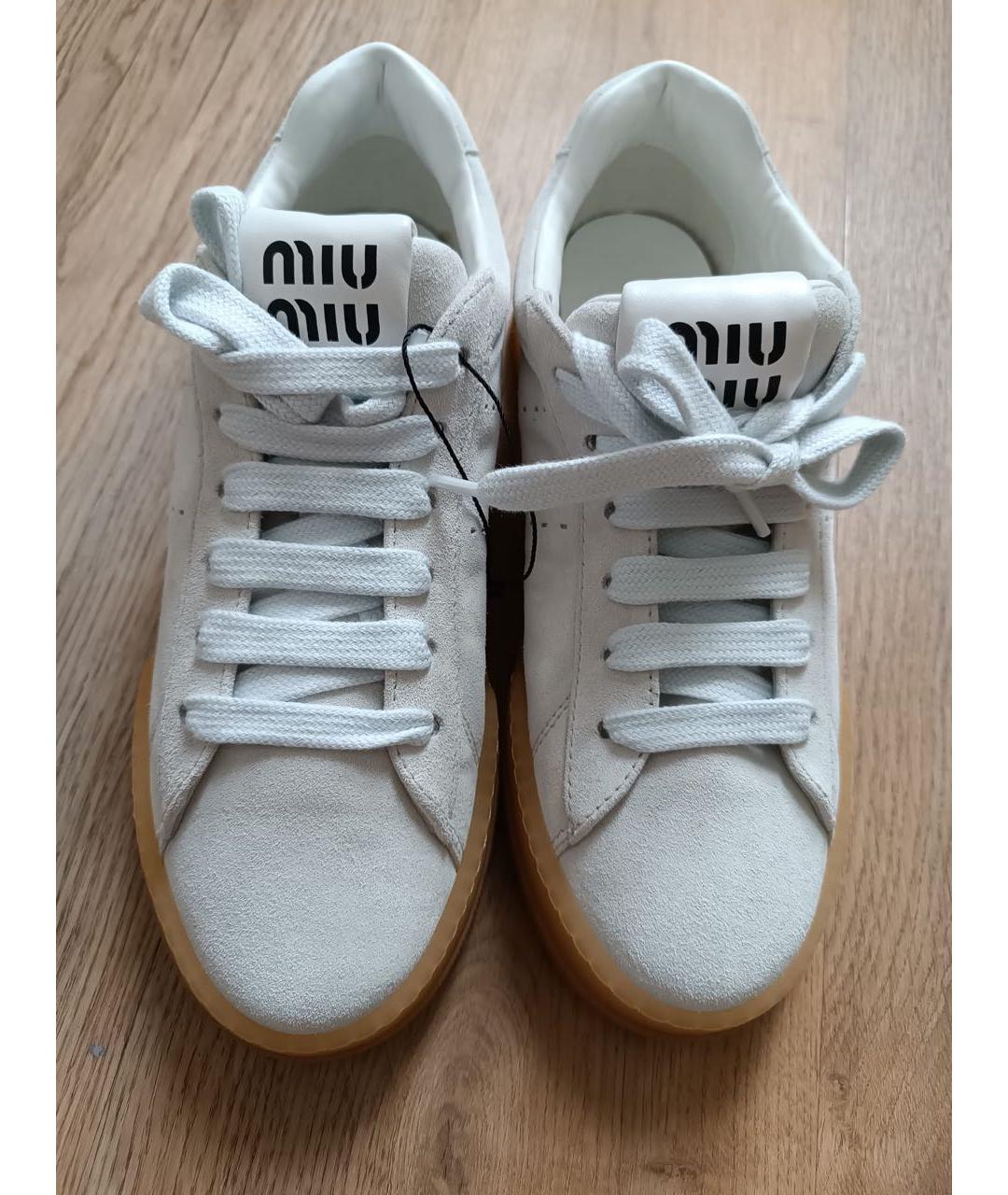 MIU MIU Белые замшевые кеды, фото 3