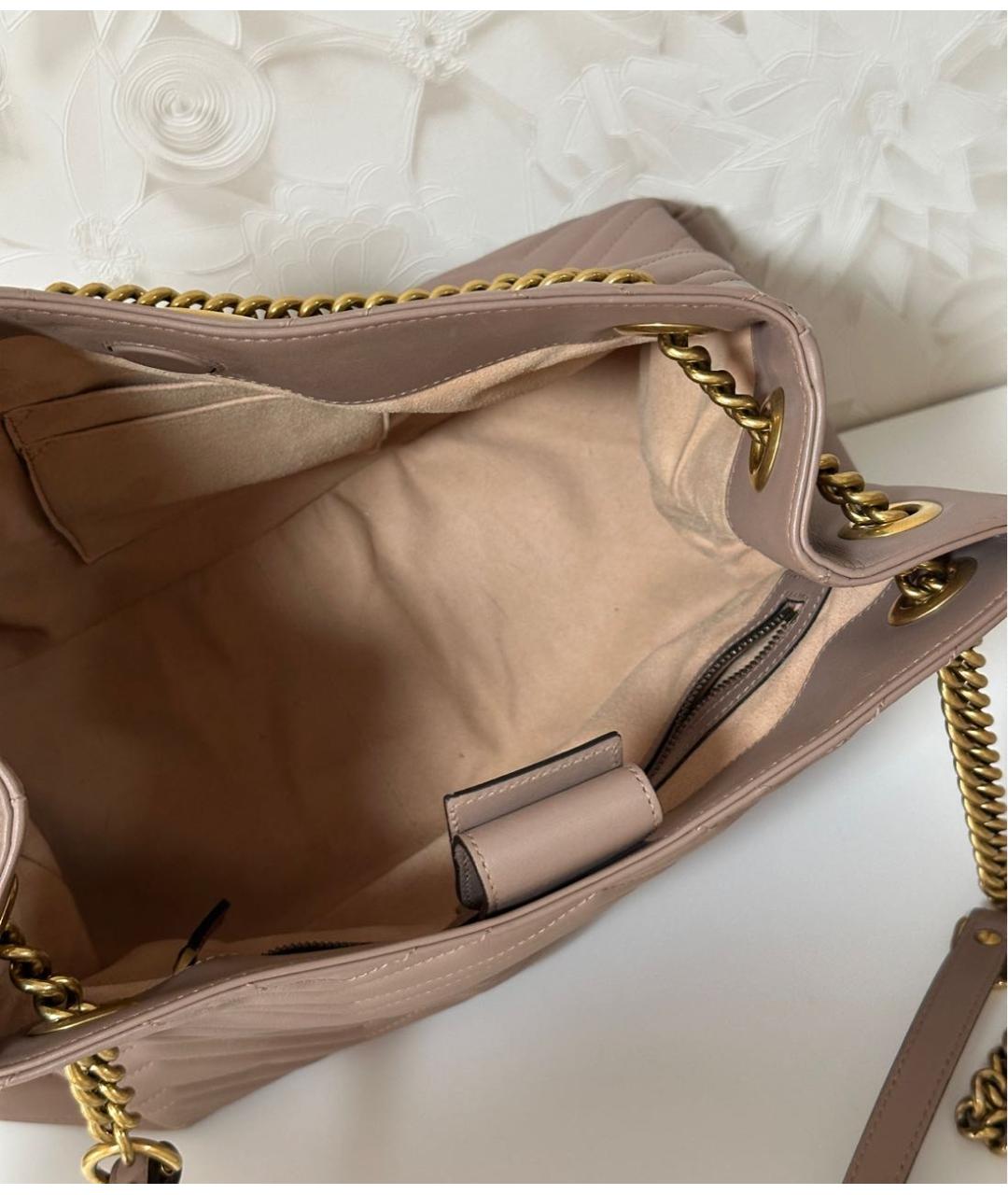 GUCCI Бежевая кожаная сумка через плечо, фото 4