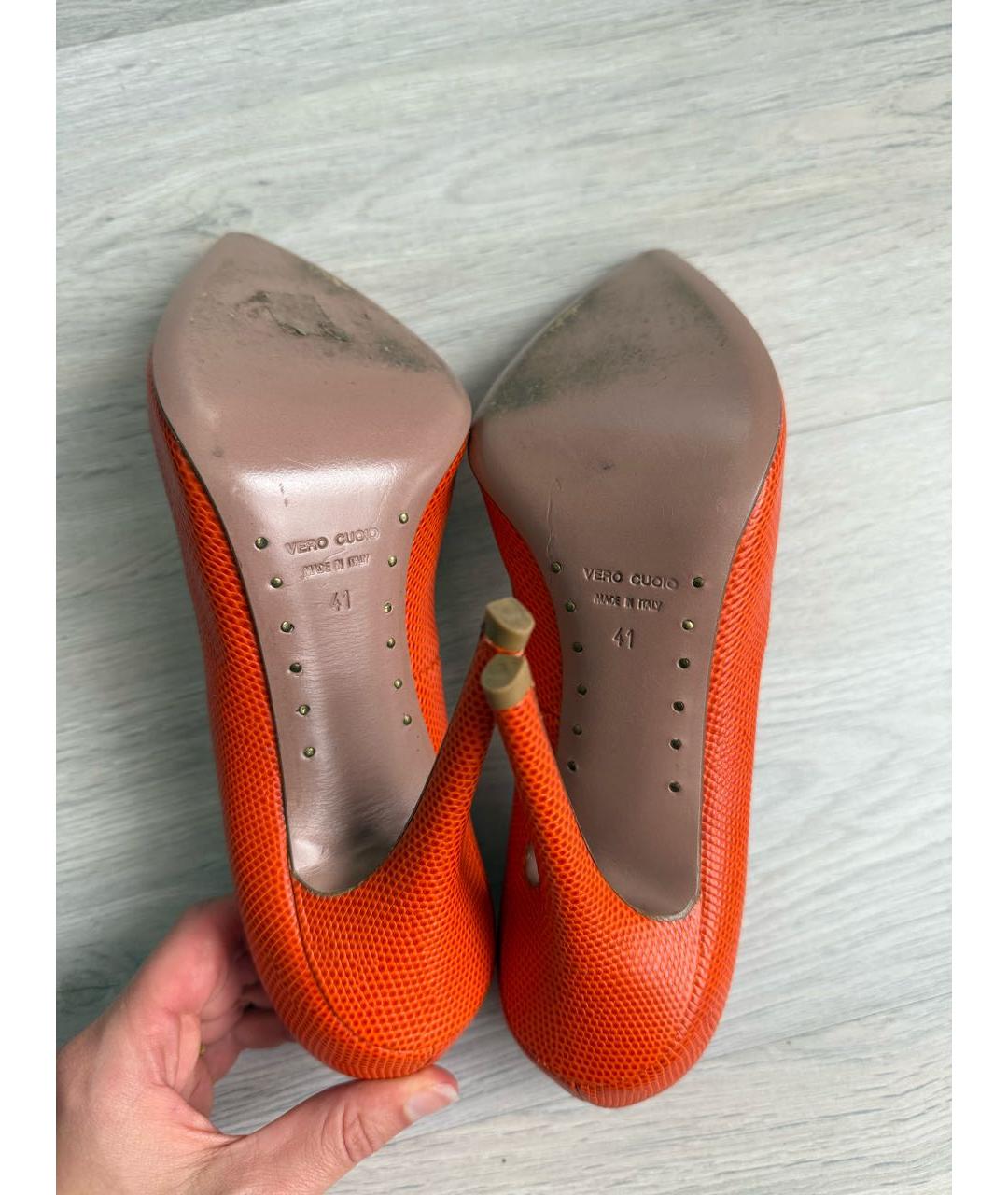 GIUSEPPE ZANOTTI DESIGN Оранжевое кожаные туфли, фото 4
