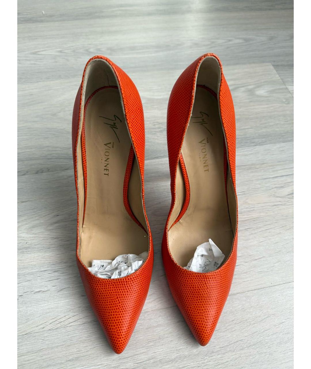 GIUSEPPE ZANOTTI DESIGN Оранжевое кожаные туфли, фото 3