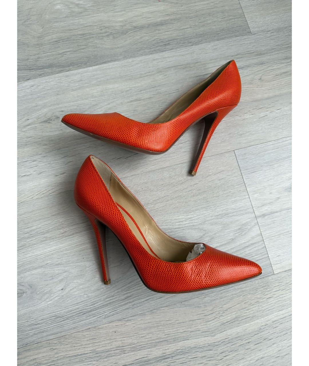 GIUSEPPE ZANOTTI DESIGN Оранжевое кожаные туфли, фото 5