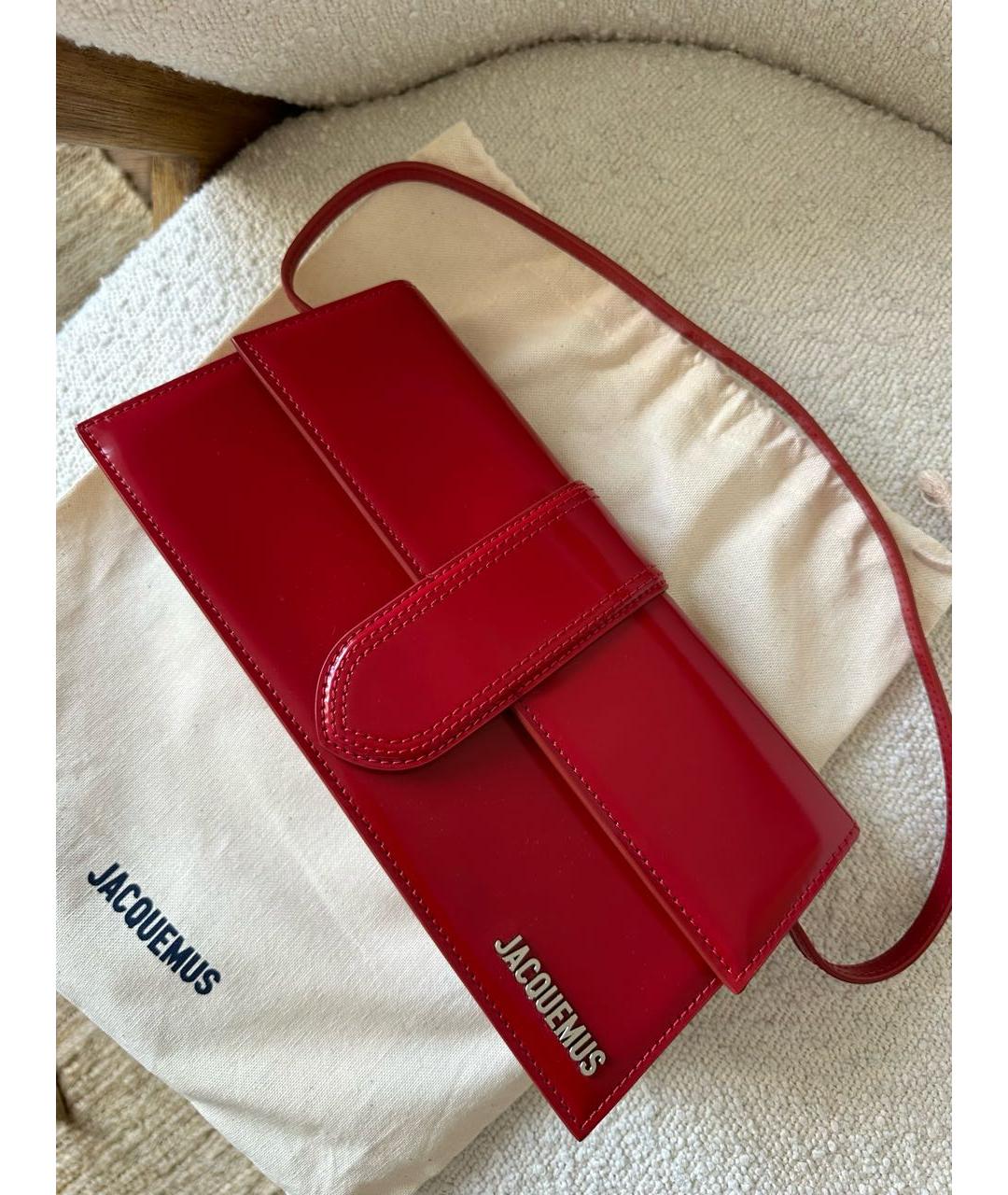 JACQUEMUS Красная кожаная сумка с короткими ручками, фото 2
