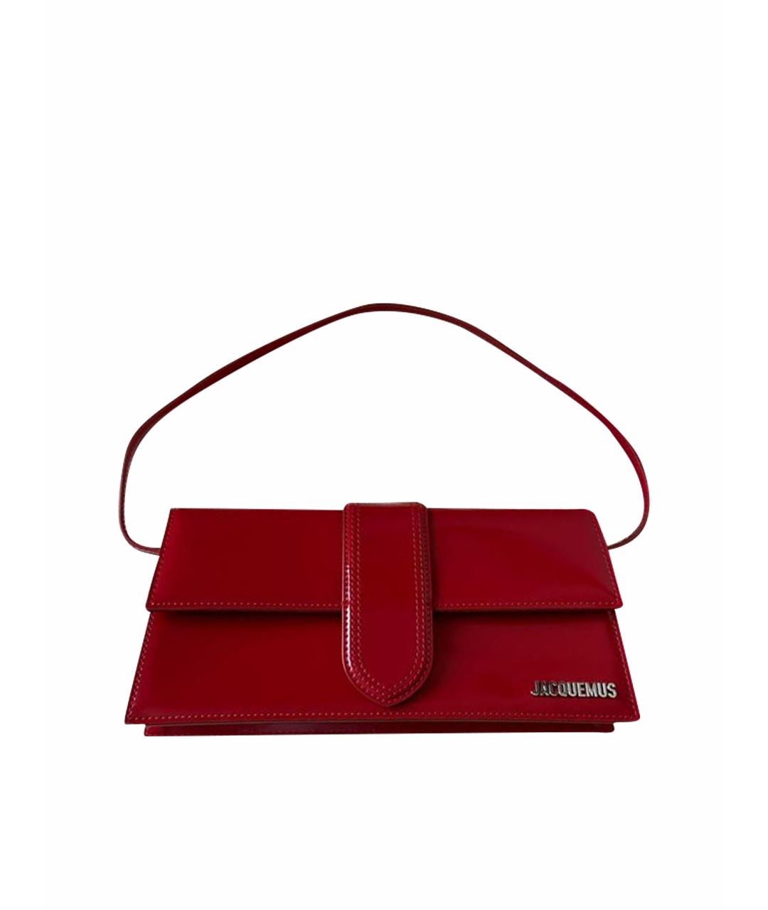 JACQUEMUS Красная кожаная сумка с короткими ручками, фото 1