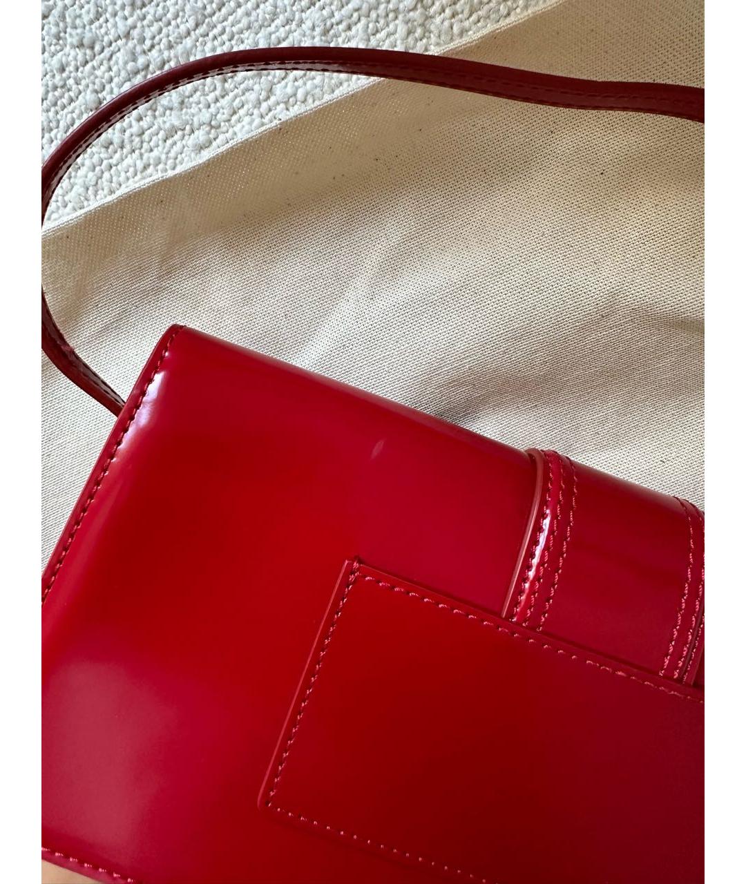 JACQUEMUS Красная кожаная сумка с короткими ручками, фото 6