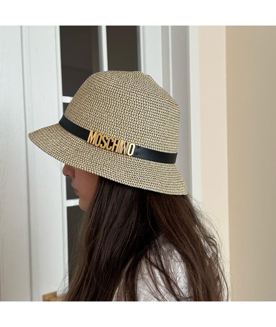 MOSCHINO Бежевая соломенная шляпа, фото 3