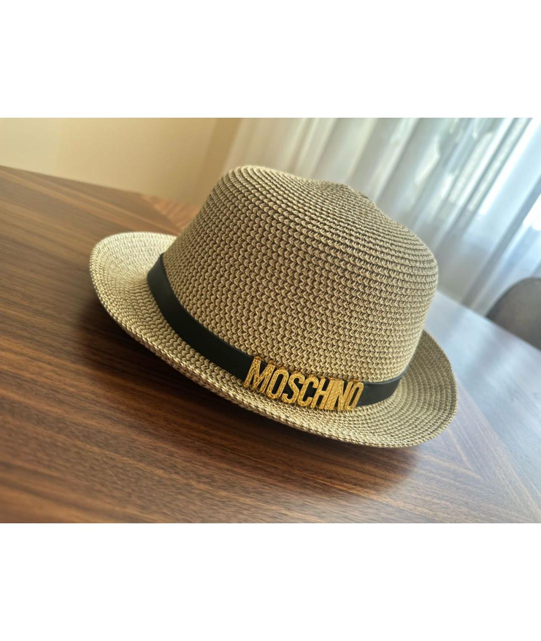 MOSCHINO Бежевая соломенная шляпа, фото 2