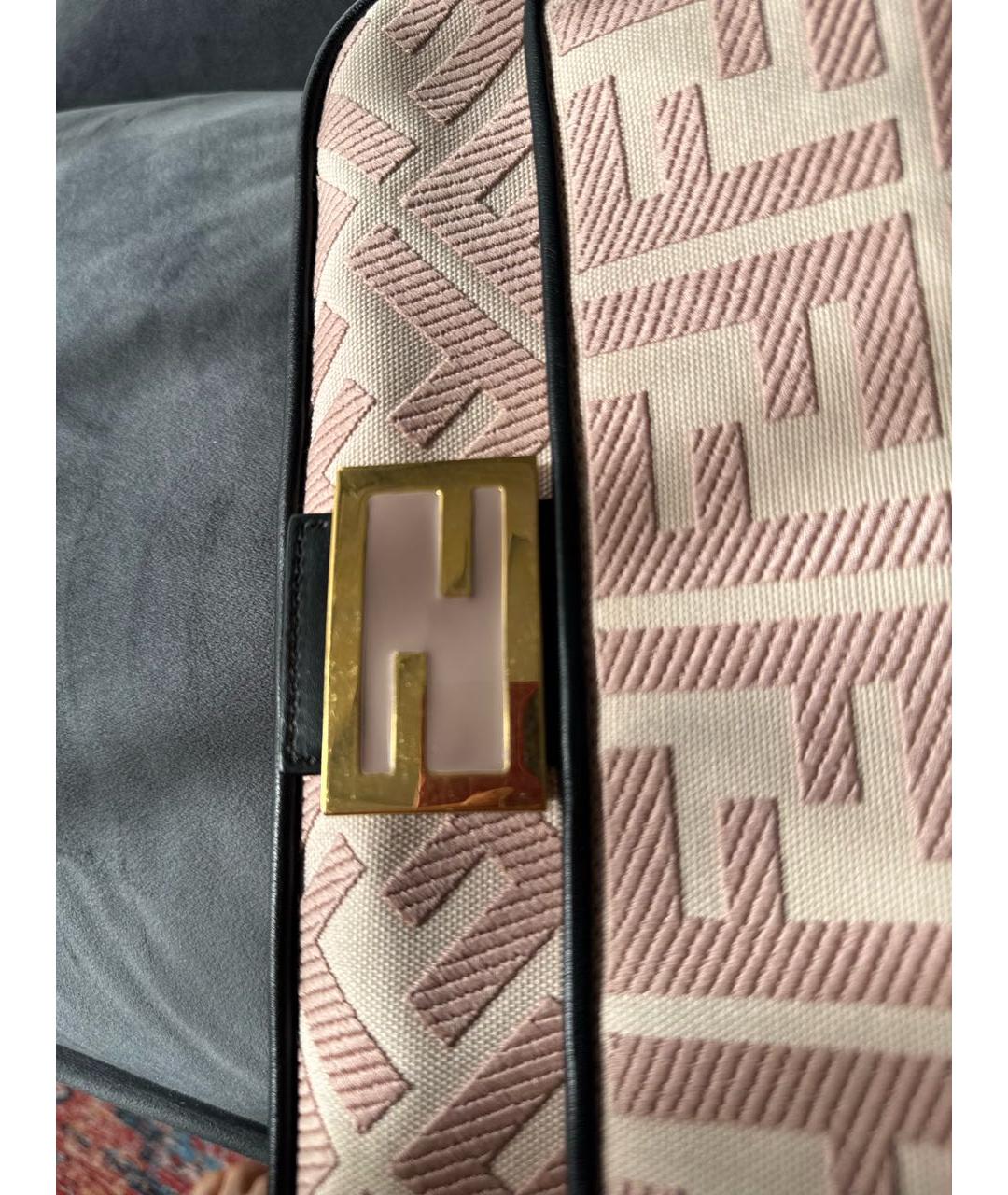 FENDI Розовая тканевая сумка через плечо, фото 5