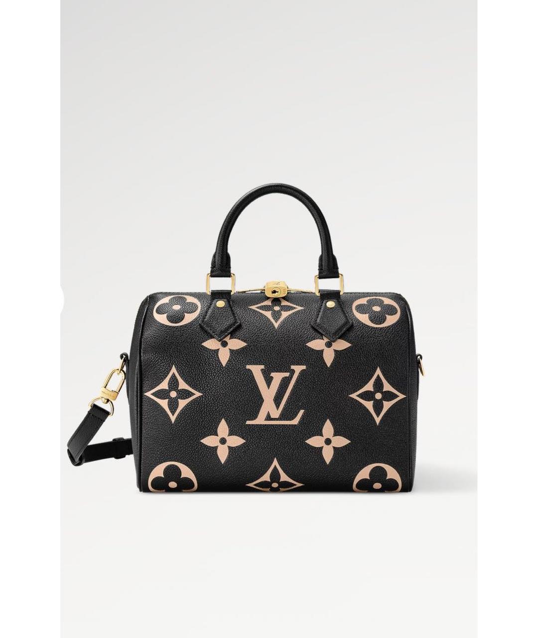 LOUIS VUITTON Черная кожаная сумка с короткими ручками, фото 3