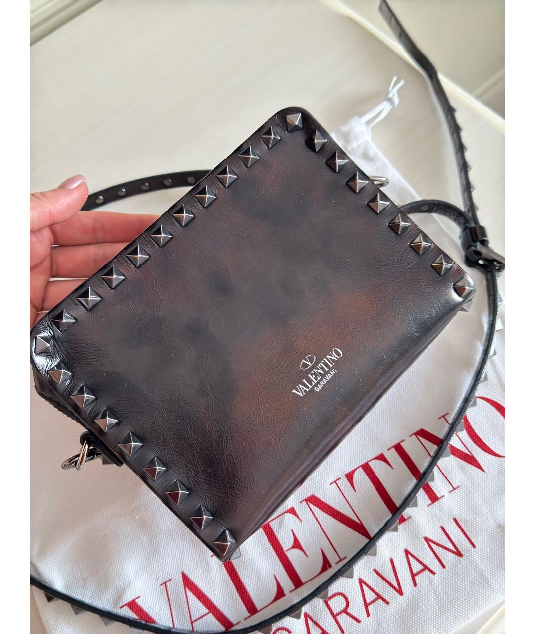 VALENTINO Бордовая кожаная сумка через плечо, фото 3