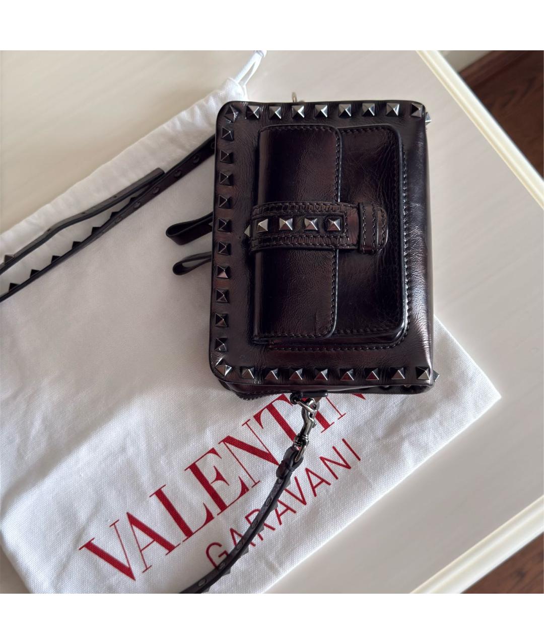 VALENTINO Бордовая кожаная сумка через плечо, фото 5