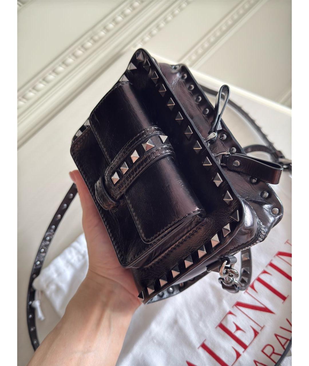 VALENTINO Бордовая кожаная сумка через плечо, фото 4