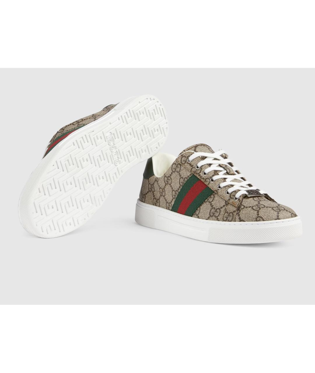 GUCCI Бежевые кеды, фото 5