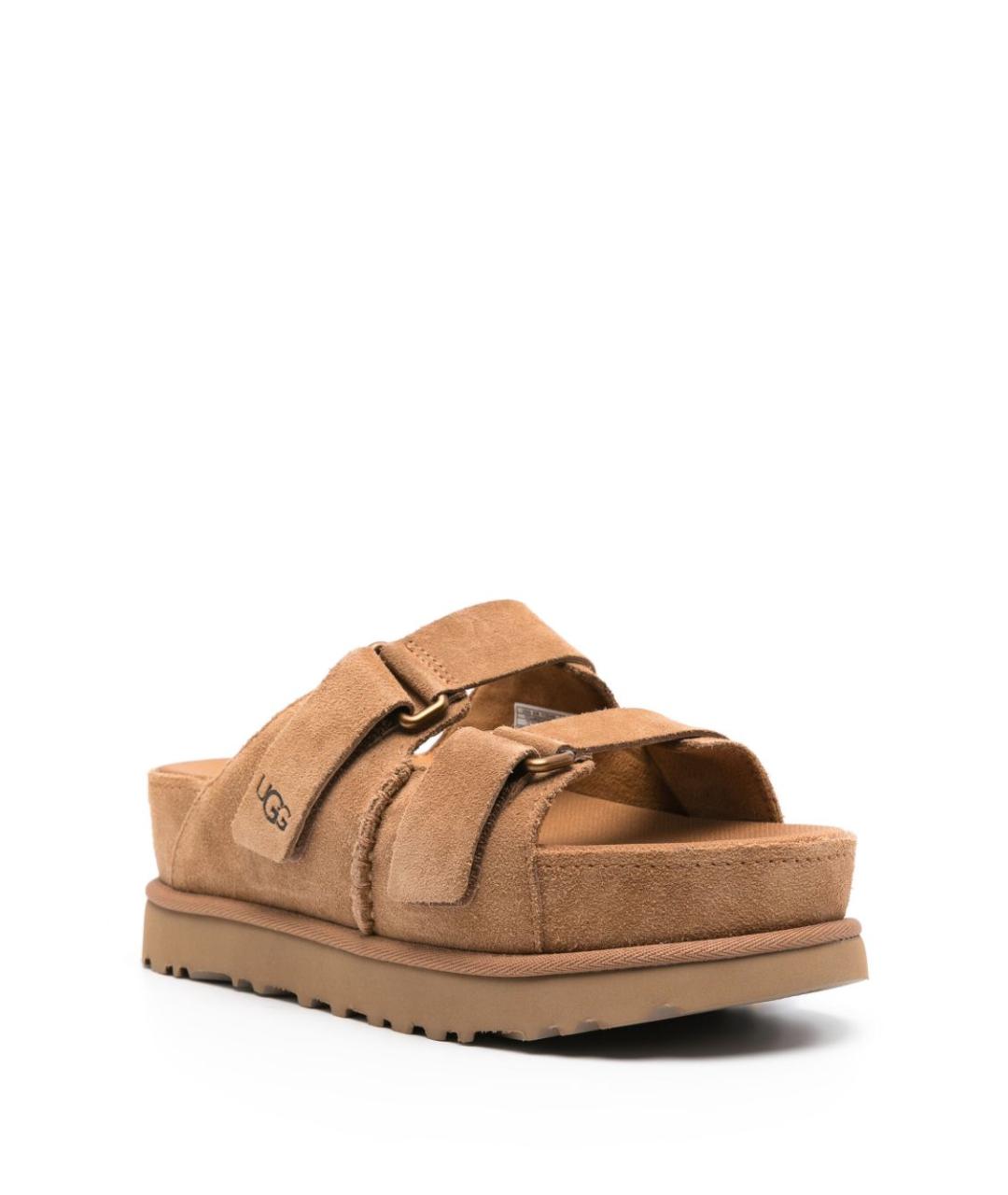 UGG AUSTRALIA Коричневые кожаные сабо, фото 2