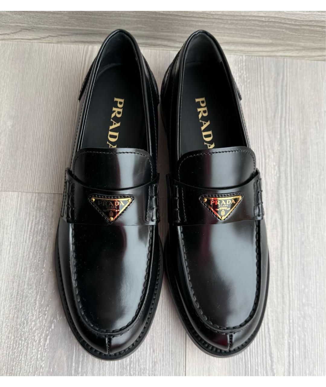 PRADA Черные кожаные лоферы, фото 2