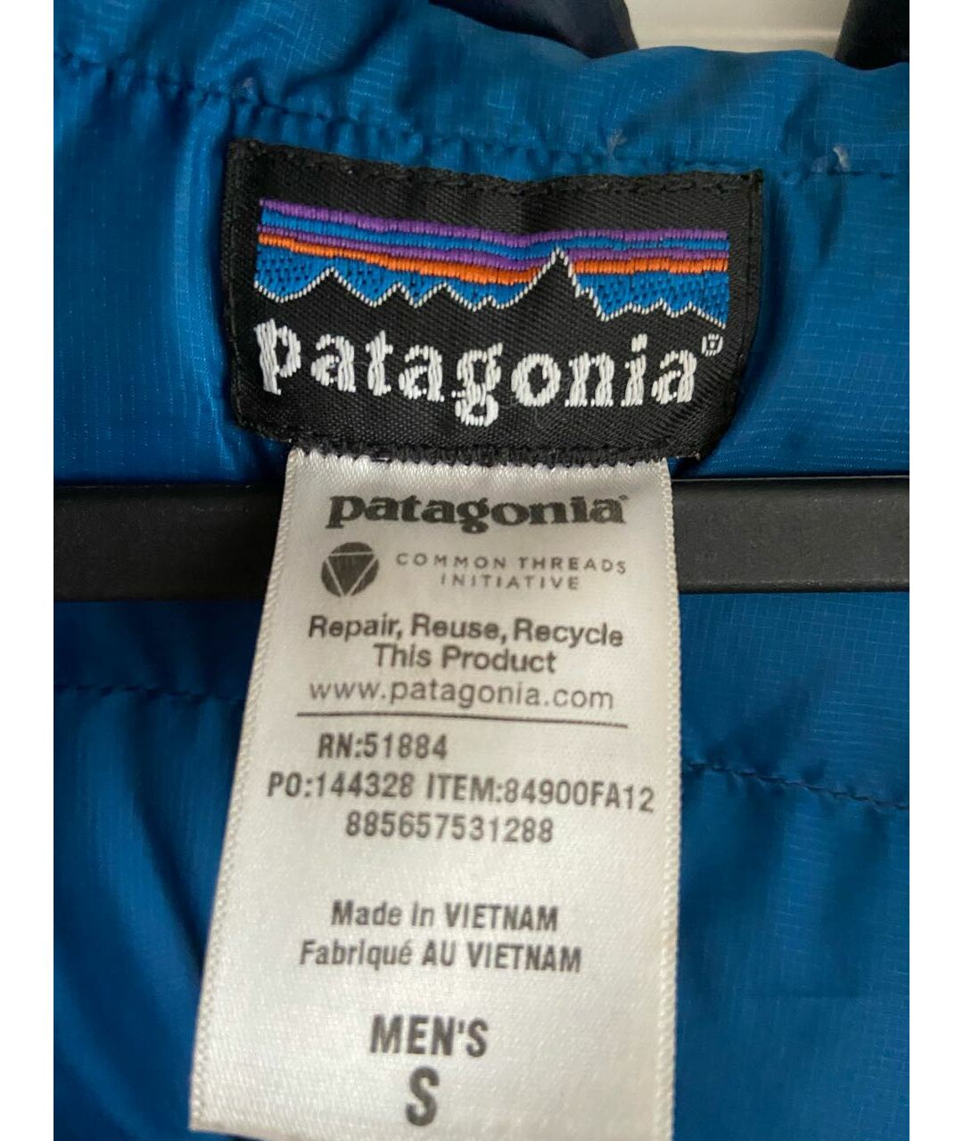 PATAGONIA Темно-синий полиэстеровый пуховик, фото 3