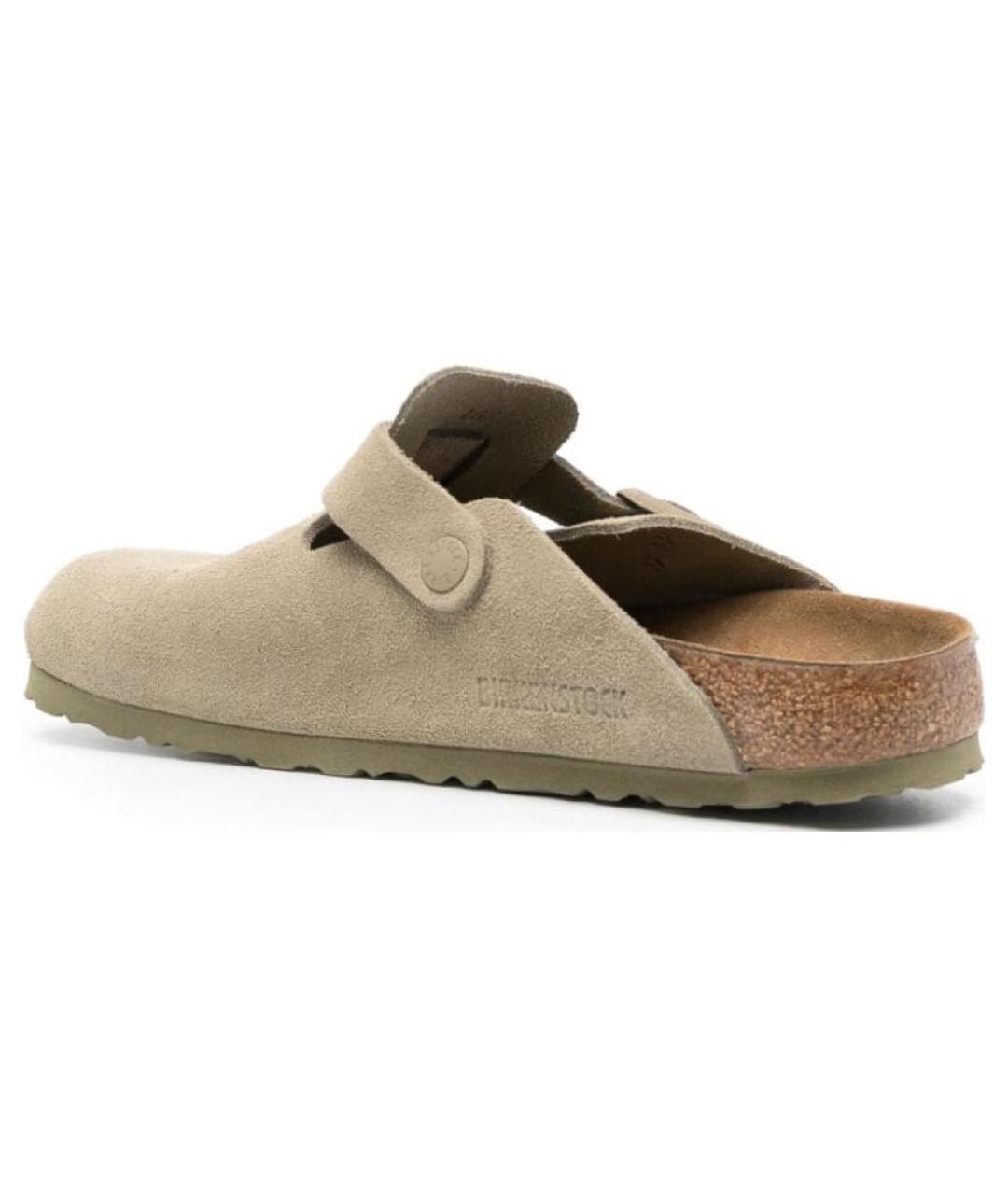 BIRKENSTOCK Бежевые замшевые сабо, фото 4