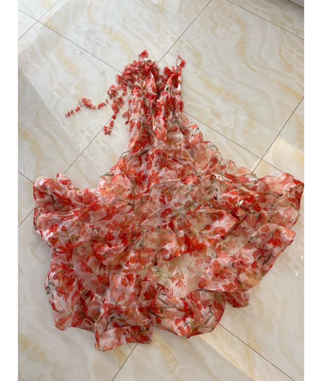 ZIMMERMANN Красное шифоновое коктейльное платье, фото 7