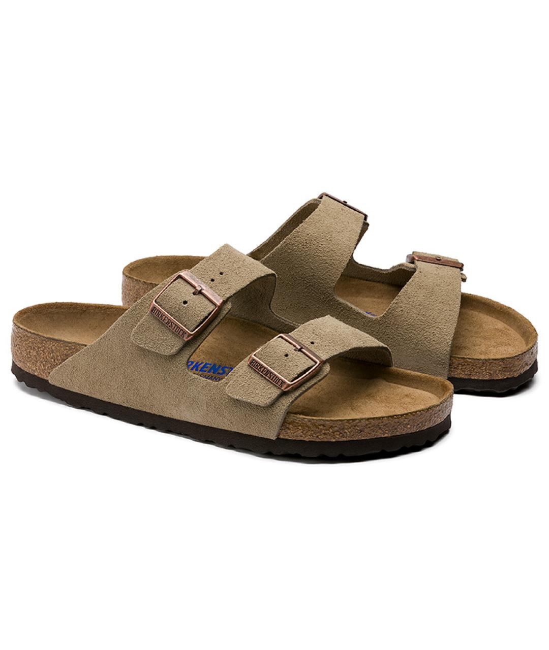 BIRKENSTOCK Бежевые замшевые сандалии, фото 4